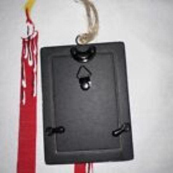 Pottery Barn 2023 Red Rectangle Enamel Frame Christmas Ornament New With Tags - Picture 5 of 5